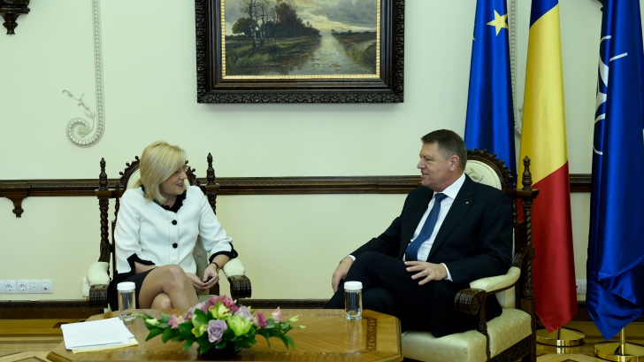 Klaus Iohannis s-a întâlnit cu comisarul european Corina Crețu / Foto: presidency.ro