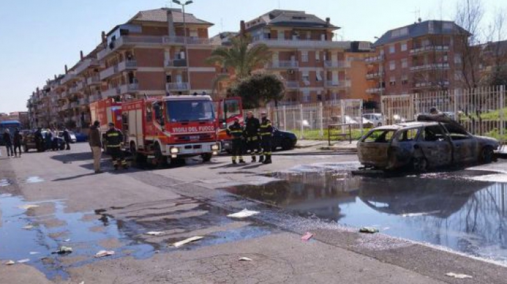 Nou atac asupra românilor din Italia. Încă o mașină a fost incendiată la Roma