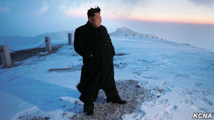 Kim Jong-un pe muntele Paektu