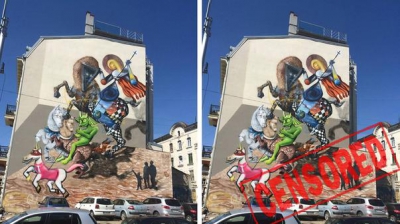 O pictură murală cu Sfântul Gheorghe ar putea fi ştearsă pentru că preoţii spun că e "neortodoxă"