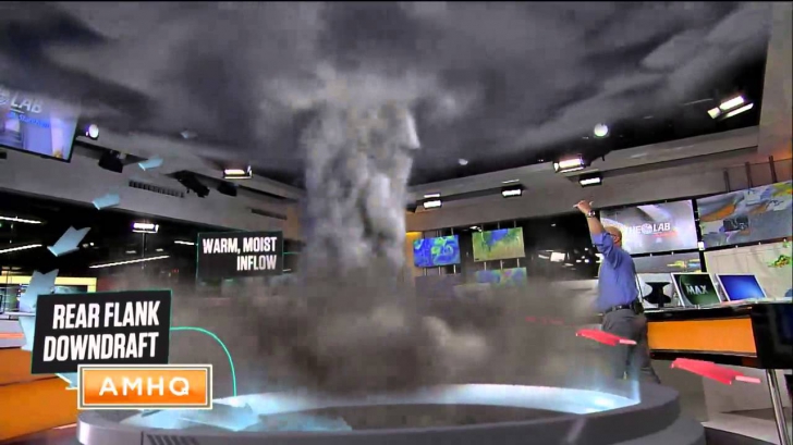 Imaginea pentru care e nevoie de explicaţii: cum a ajuns o tornadă într-un studio TV