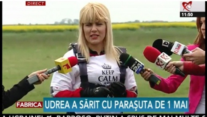Elena Udrea: 1 Mai 2014, salt cu parașuta, 1 mai 2015, în penitenciar