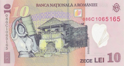 Casa de pe bancnota de 10 lei 