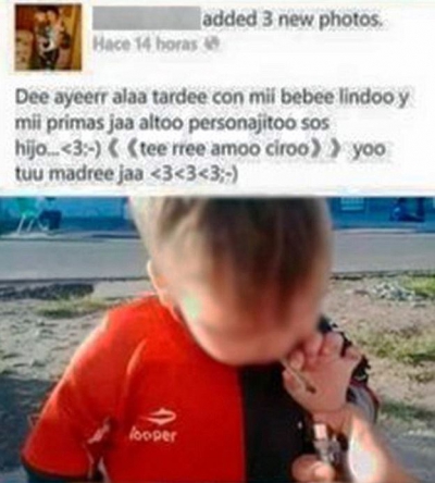 Fotografiile şocante pentru care o mamă a fost raportată la poliţie.Cum apare copilul ei,pe Facebook