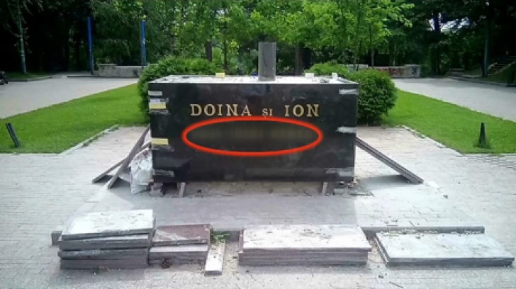 Fără precedent. Inscripție incredibilă pe soclul monumentului lui Ion şi Doina Aldea-Teodorovici
