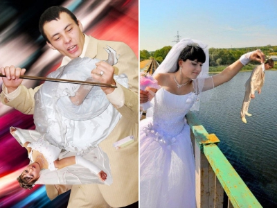 GALERIE FOTO. Cele mai hidoase fotografii modificate în Photoshop, de la nunţile din Rusia