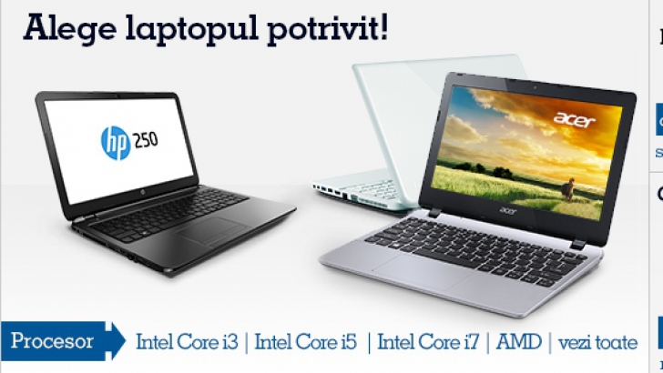 Reduceri eMAG: Laptopuri cu 800 de lei reducere