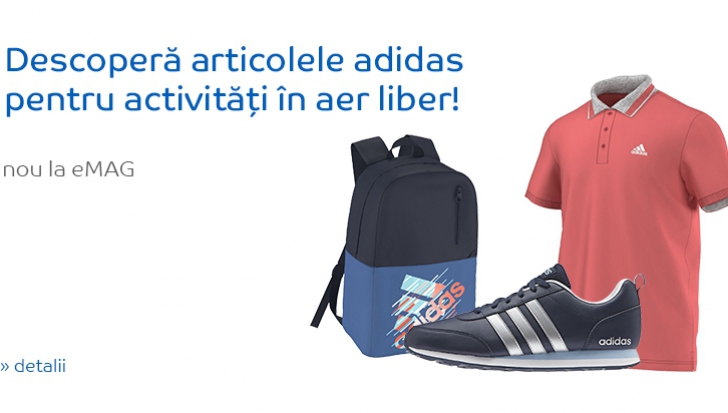 Nou la eMAG. Magazinul online introduce produse Adidas