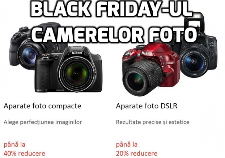 eMAG.ro – Black Friday-ul aparatelor foto compacte sau DSLR – reduceri de până la 40%