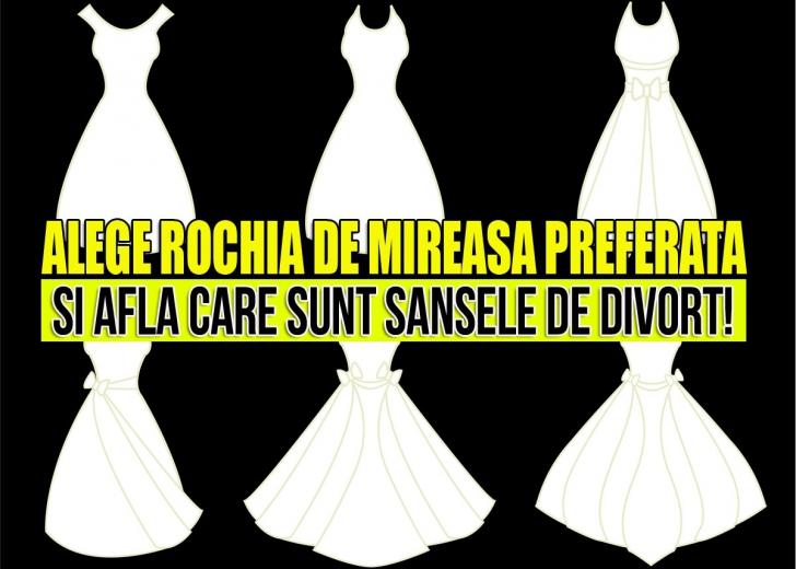 Alege o rochie de mireasă și află care sunt șansele tale de divorț, în procente! 