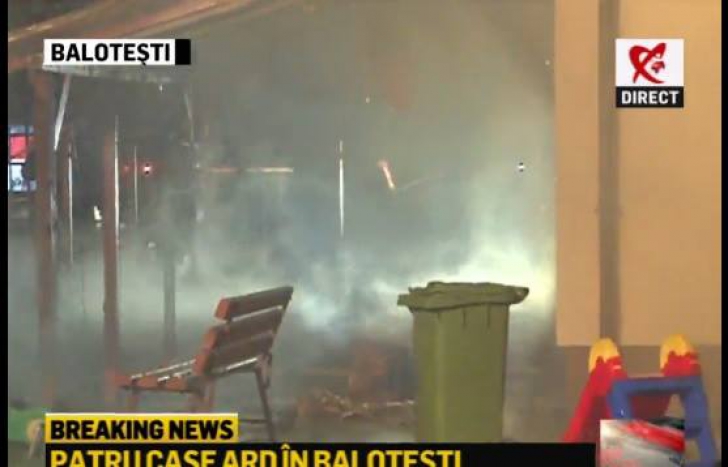 Incendiu de proporţii în Baloteşti: patru duplexuri dintr-un complex rezidenţial,mistuite de flăcări