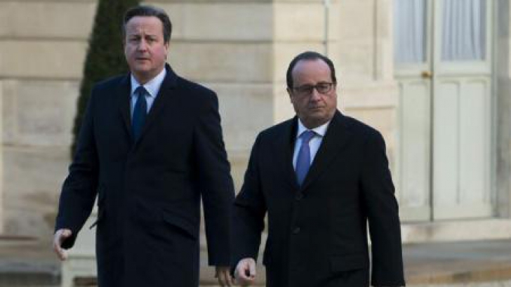 Hollande și Cameron s-au recules la sala de concerte Bataclan