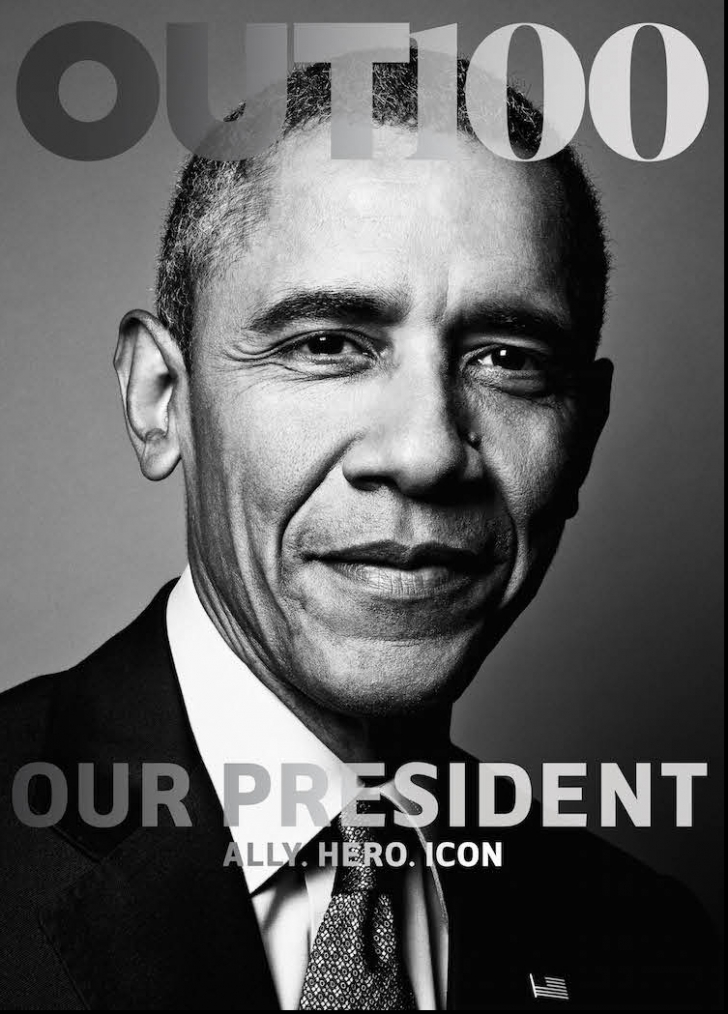 Barak Obama a ,,pozat'' pentru revista gay ,,Out"