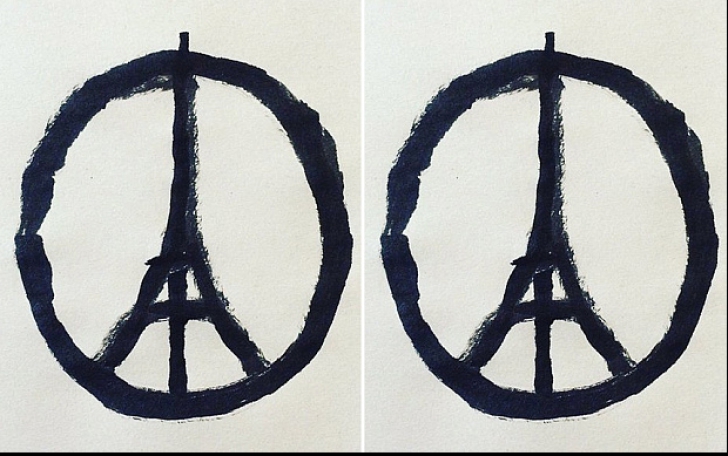Atentate în Franța. Cine a creat simbolul cu Turnul Eiffel pe care este desenat semnul păcii