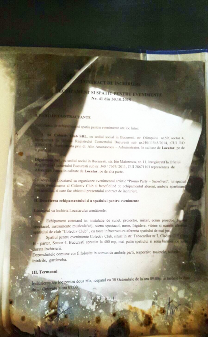 Exploziv! S-a găsit contractul care îi absolvă parțial de vină pe acționarii de la Colectiv!