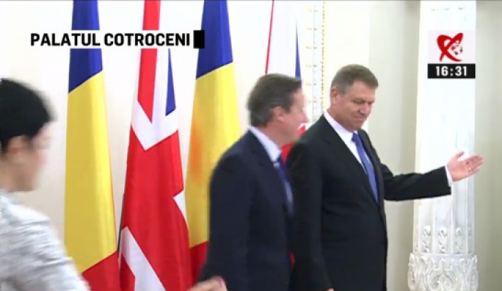 David Cameron a ajuns la Palatul Cotroceni, unde a fost întâmpinat de Klaus Iohannis 