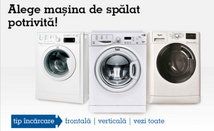 eMAG – Top 10 cele mai ieftine mașini de spălat rufe
