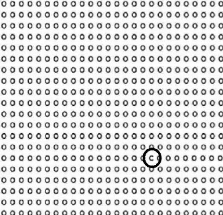 Poţi să găseşti litera "C" în acest puzzle completat cu litere "O", în doar câteva secunde?