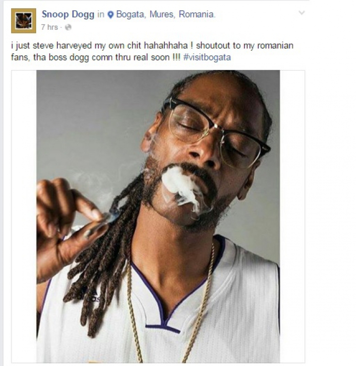 Snoop Dogg a anunțat pe Facebook ca va veni la Bogata