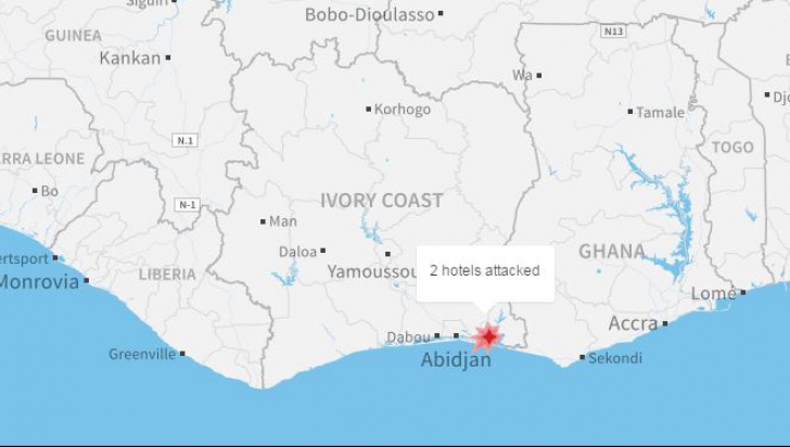 Atac armat în Coasta de Fildeș, într-o zonă plină cu turiști. 16 persoane, ucise