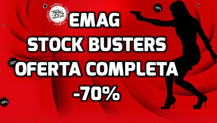 eMAG – Stock busters cu reduceri de 70% pentru produsele aflate la lichidare de stoc