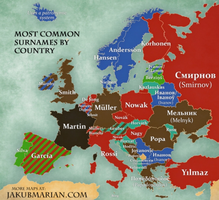 Harta numelor Europa