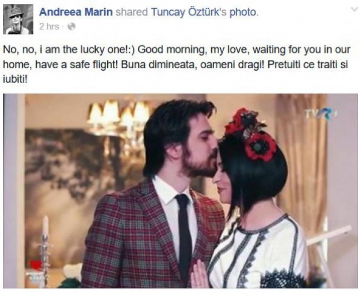 Mesajul Andreei Marin cu privire la Tuncay înlătură orice îndoială. Ce a scris pe Facebook