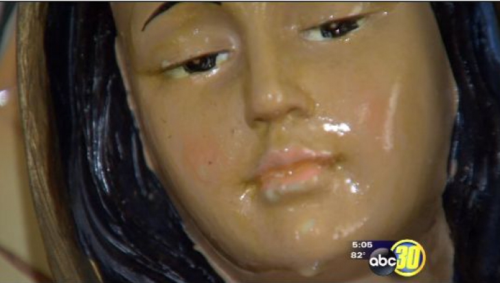 Mister total. Statuia Fecioarei Maria, în lacrimi după ce verişorul proprietarei a fost ucis