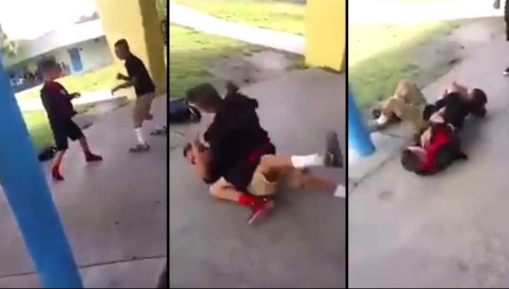 Un bătăuș își încolțește victima la școală, dar rezultatul e șocant. Lecția primită e brutală