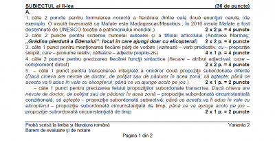 Barem Evaluare Nationala 2016 Romana Baremul De Corectare La RomanÄƒ Publicat Pe Edu Ro