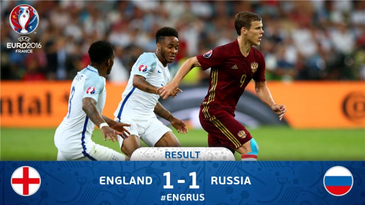 Anglia - Rusia: 1-1. Meci cu final dramatic, prefațat de violențele suporterilor