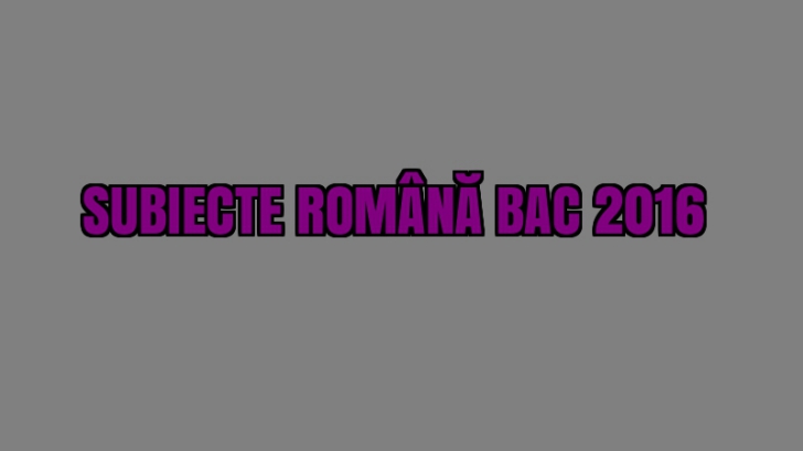 SUBIECTE ROMANA BAC 2016. EDU.ro face ultimul anunț înainte de examen