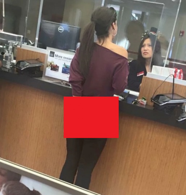 Cum a apărut această brunetă la ghişeul unei bănci.Clienţilor din spatele ei nu le-a venit să creadă