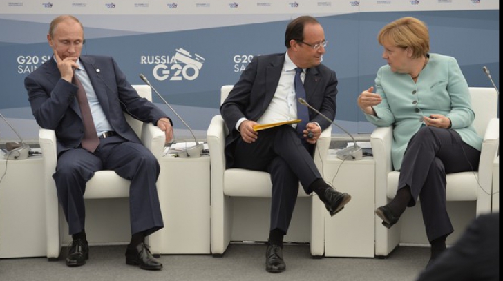 Putin, Hollande, Merkel