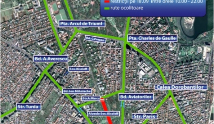 Trafic restricţionat în Bucureşti, duminică şi luni. Harta zonelor afectate
