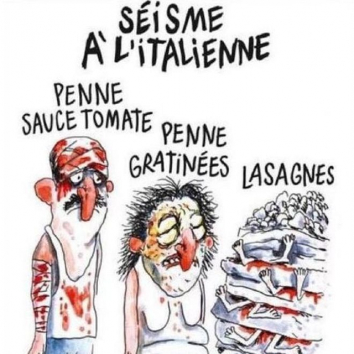 Revista Charlie Hebdo, criticată pentru modul în care a prezentat victimele cutremurului din Italia 