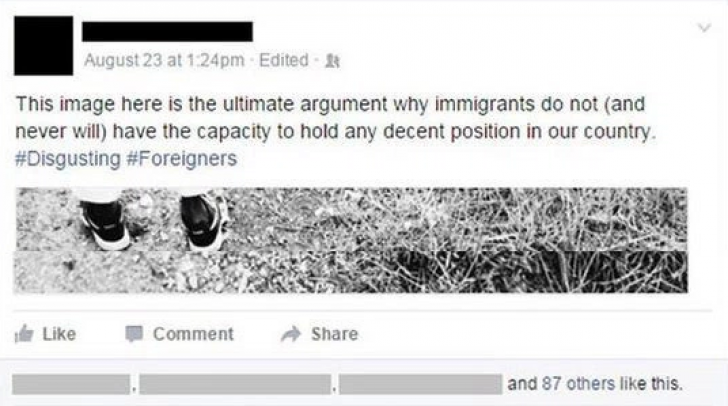 Un rasist ce "predica" împotriva imigranţilor, pus la zid chiar de mama sa. Ce i-a scris pe Facebook