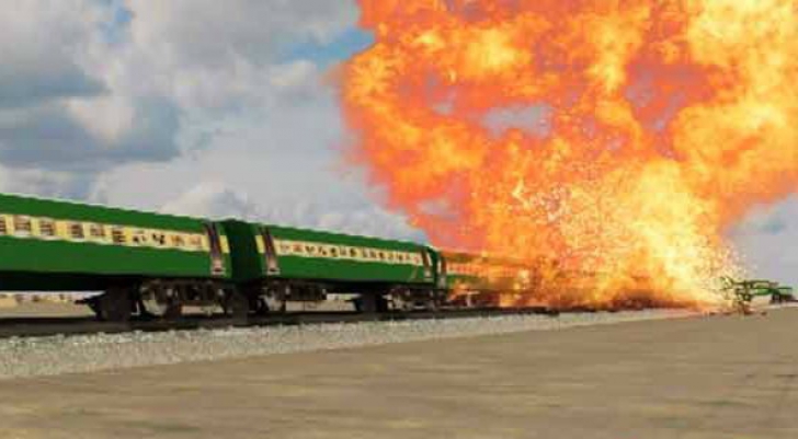 Imagine DEMO cu o explozie de tren