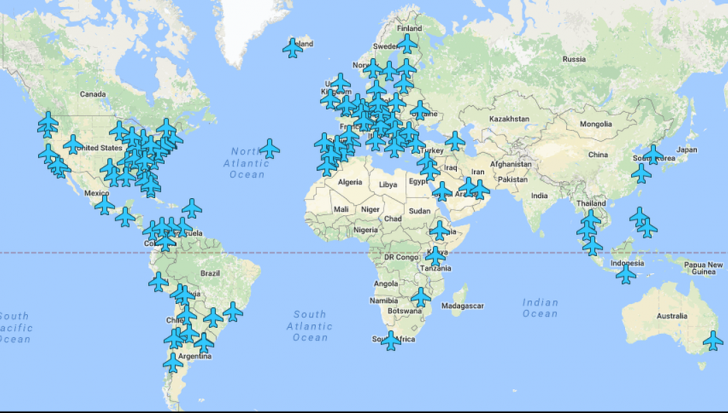 Parolele wi-fi din toate aeroporturile din lume, într-o singură hartă