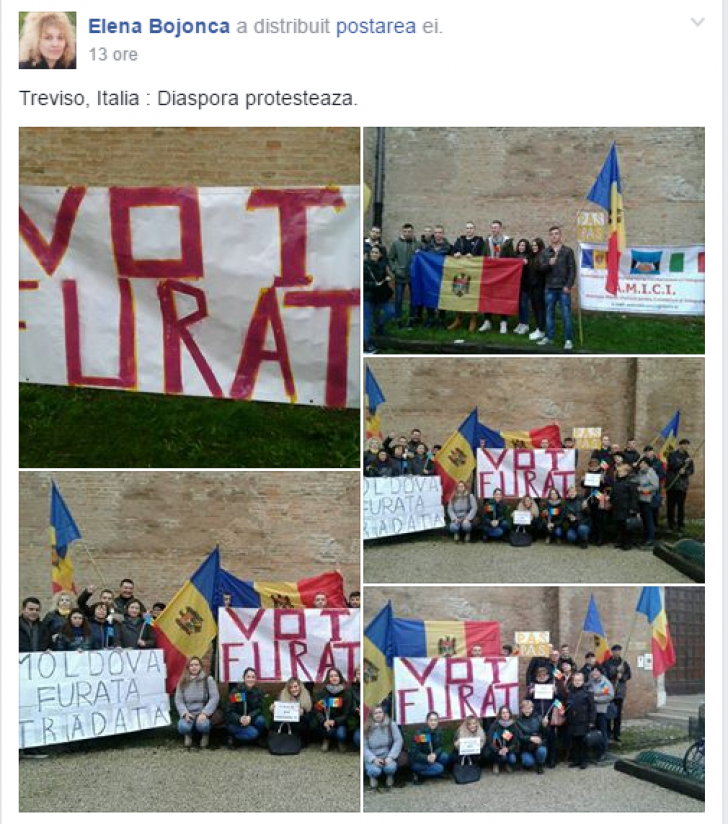 Protest la Chişinău şi în diaspora: se cere repetarea alegerilor câştigate de Dodon