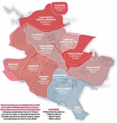 Harta activitaţii seismice! Cele mai PERICULOASE cartiere din Bucureşti în caz de cutremur 