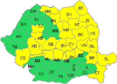 Cod galben de viscol. Ce zone vor fi afectate - HARTA