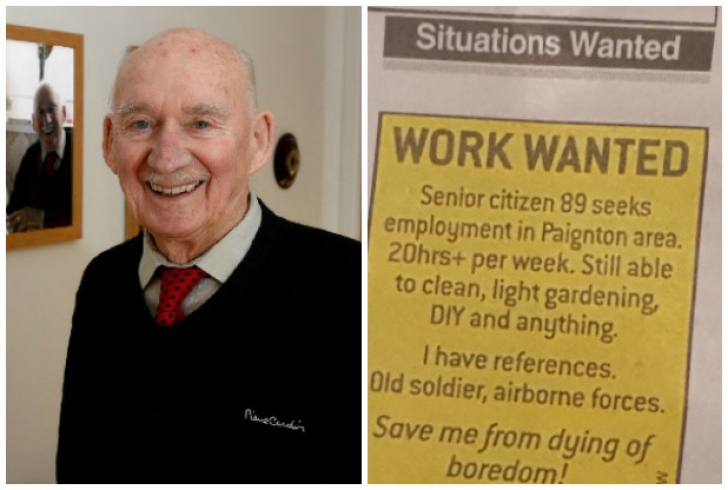 Un bătrân de 89 de ani a postat un anunţ la ziar: "Caut slujbă". Continuarea e uimitoare!