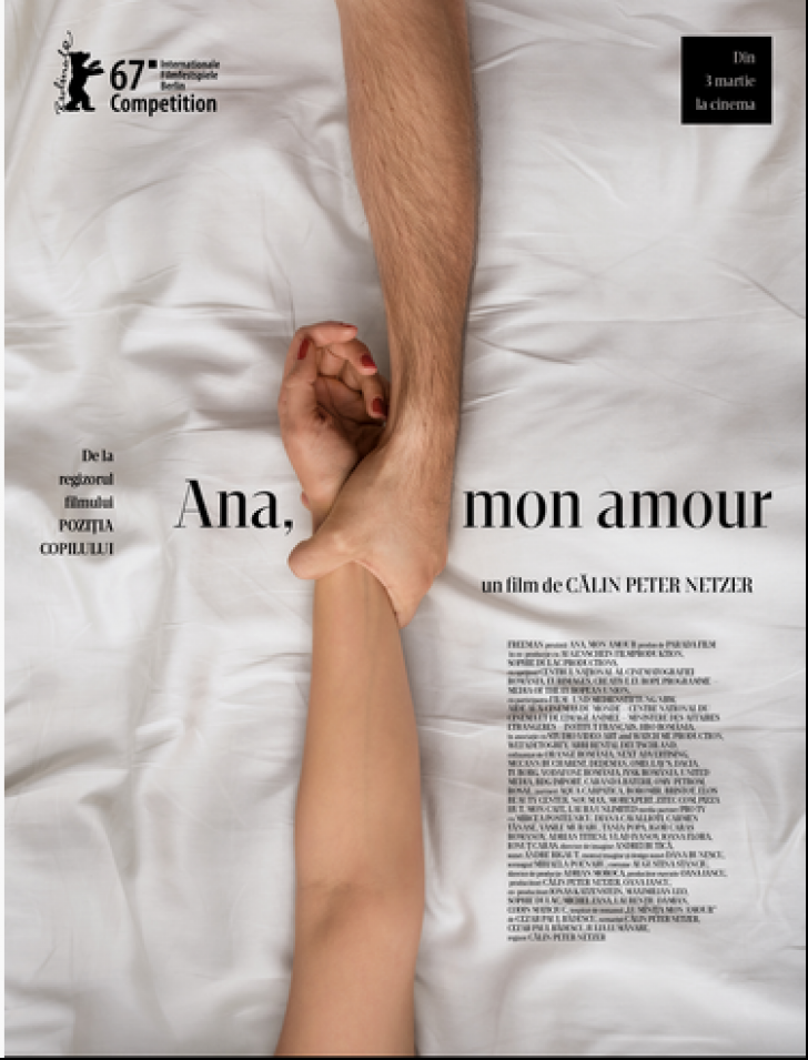 Filmul ,,Ana, mon amour”, selectat în competiţia Festivalului Internațional de Film de la Berlin