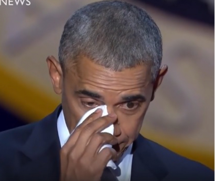 VIRAL. Barack Obama, în lacrimi, când i s-a adresat soţiei, în ultimul discurs de preşedinte al SUA 