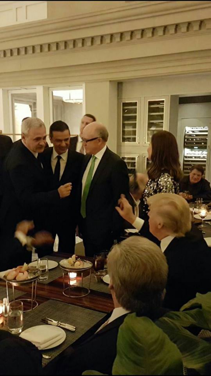 Liviu Dragnea a stat la masă cu preşedintele Donald Trump. Fotografii de la cină 