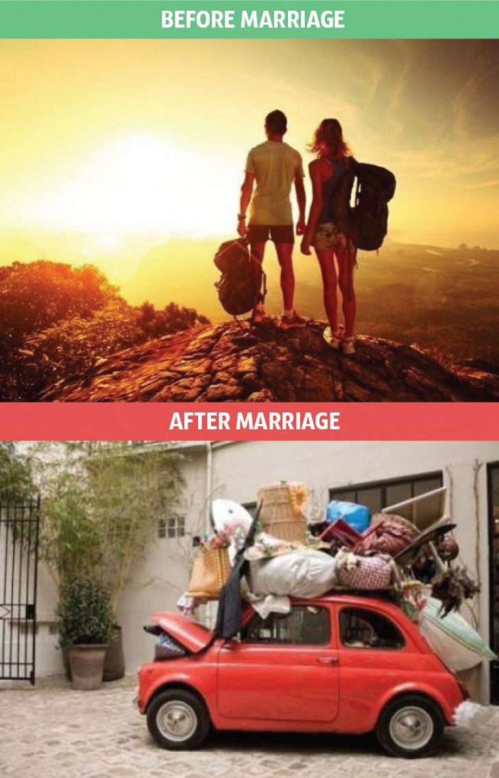 Cum se schimbă viaţa după căsătorie. Cele mai amuzante poze cu modificările prin care trecem