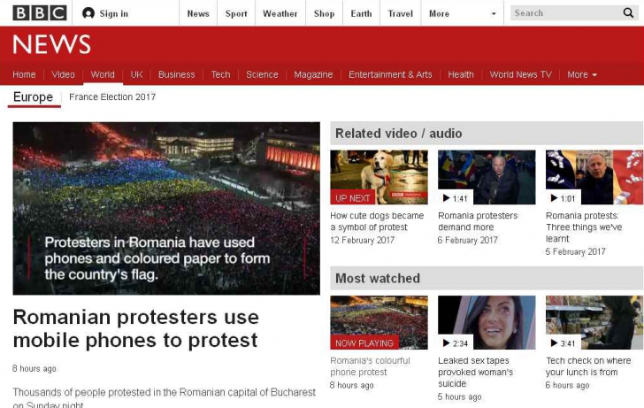 Tricolorul uman &icirc;n presa străină