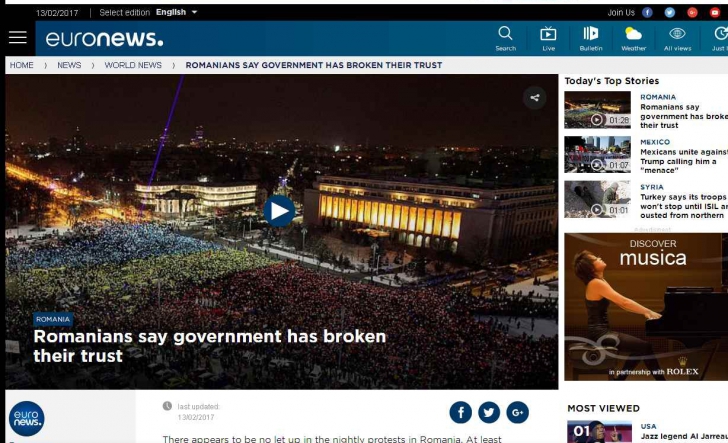 Tricolorul in Euronews