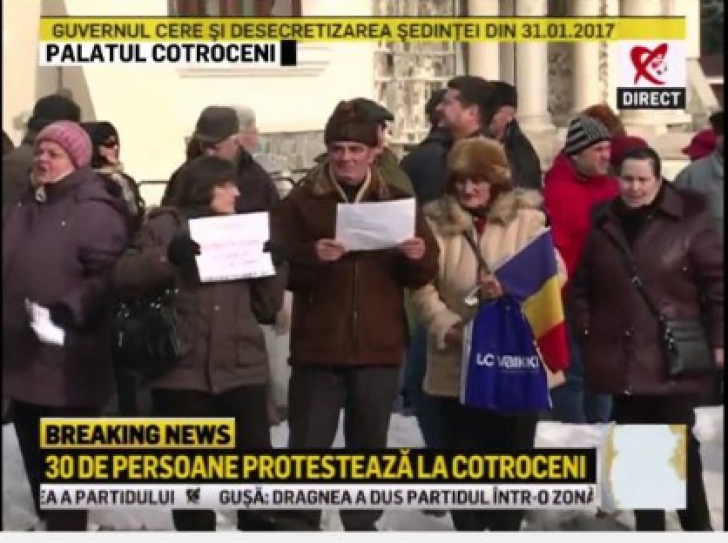Protest pro-Guvern: 1.600 de oameni au protestat în faţa Palatului Cotroceni